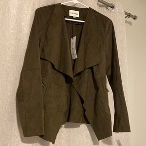 Olive Faux Suede Jacket- never worn